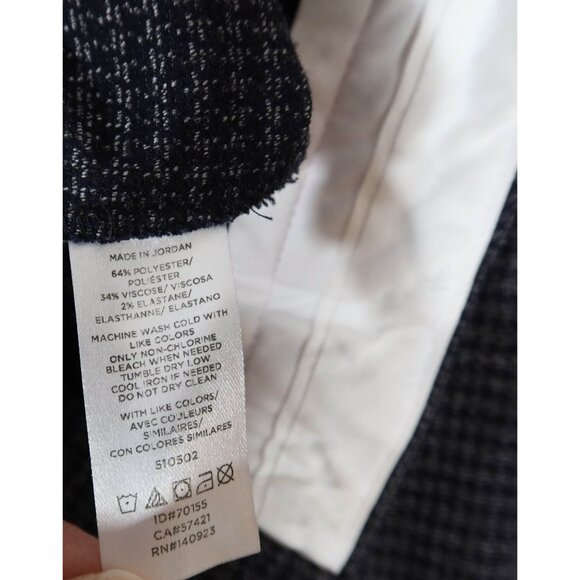 LOFT Houndstooth High Waist Wide Leg Trousers Size 8 Navy Blue Grey - Picture 8 of 8